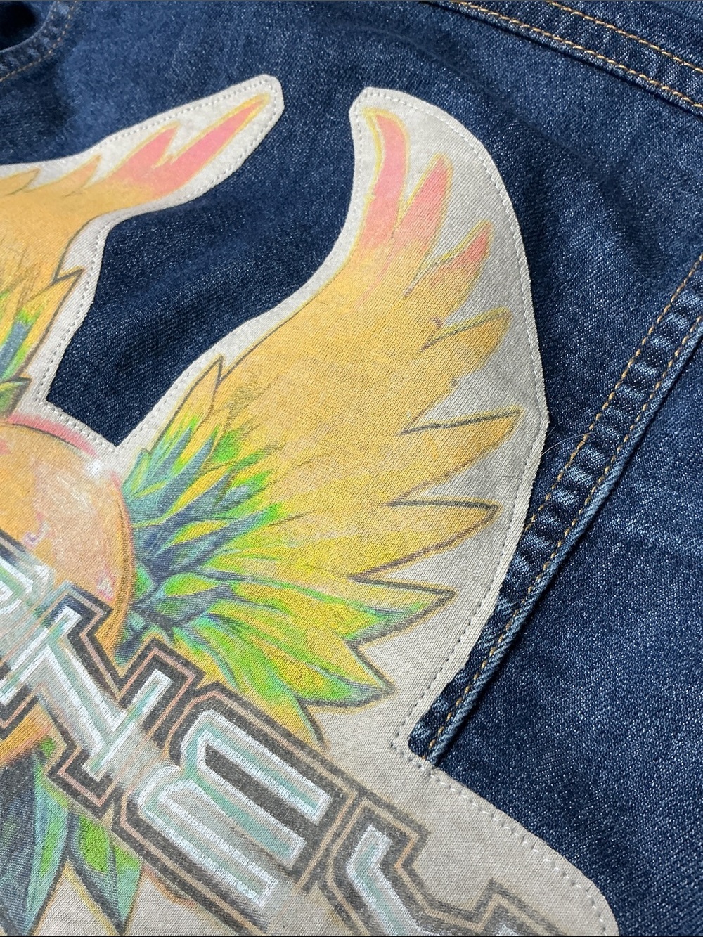 Journey Upcycled Denim Jacket Band T Shirt Rock Festival Concert 80s - Picture 4 of 10